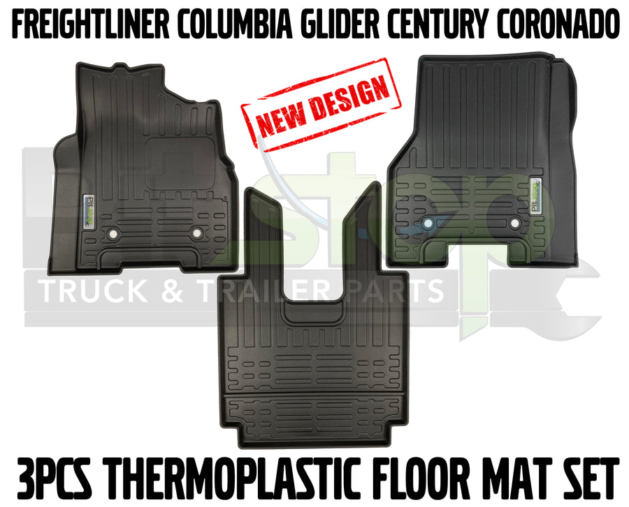 Freightliner Columbia Glider Century Coronado All Weather Thermoplastic Floor Mats Carpet Liners 3pcs