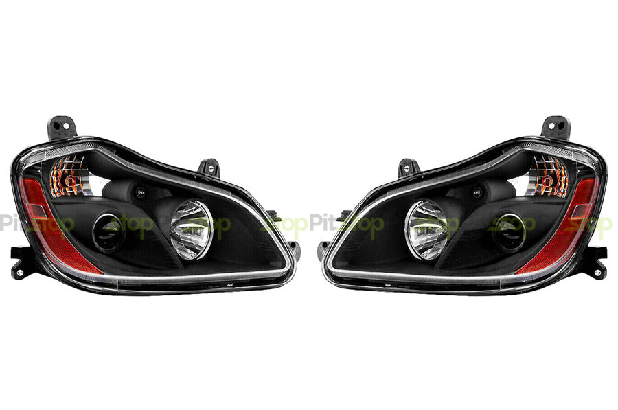 Kenworth T680 Black Projector Headlight Set Left Right Pair 2013-2020