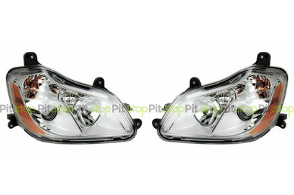 Chrome Projector Headlight Set Fits Kenworth T680 (2013-2022) - Left & Right Pair